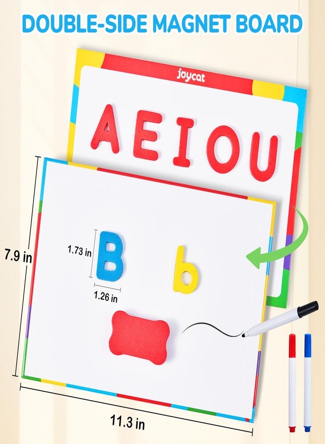 JoyCat Classroom Magnetic Letters Kit Colorful 234 Pcs with Double - Side Magnet Board - Foam Alphabet Letters for Preschool Kids Toddler Spelling and Learning - Fridge Magnets ABC Education Toys - Image 3